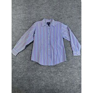 Chelsea Cambell Striped Cotton Shirt Size 10 Blue Red Yellow Classic vintage